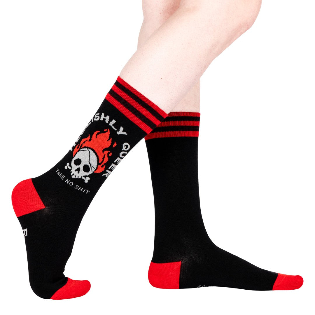 Hellishly Queer Crew Socks from FootClothes