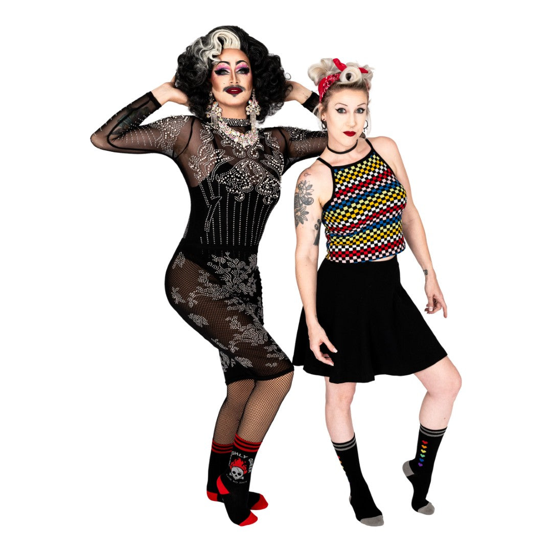 Hellishly Queer Crew Socks from FootClothes