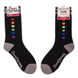 Pride Pixel Hearts Crew Socks from FootClothes
