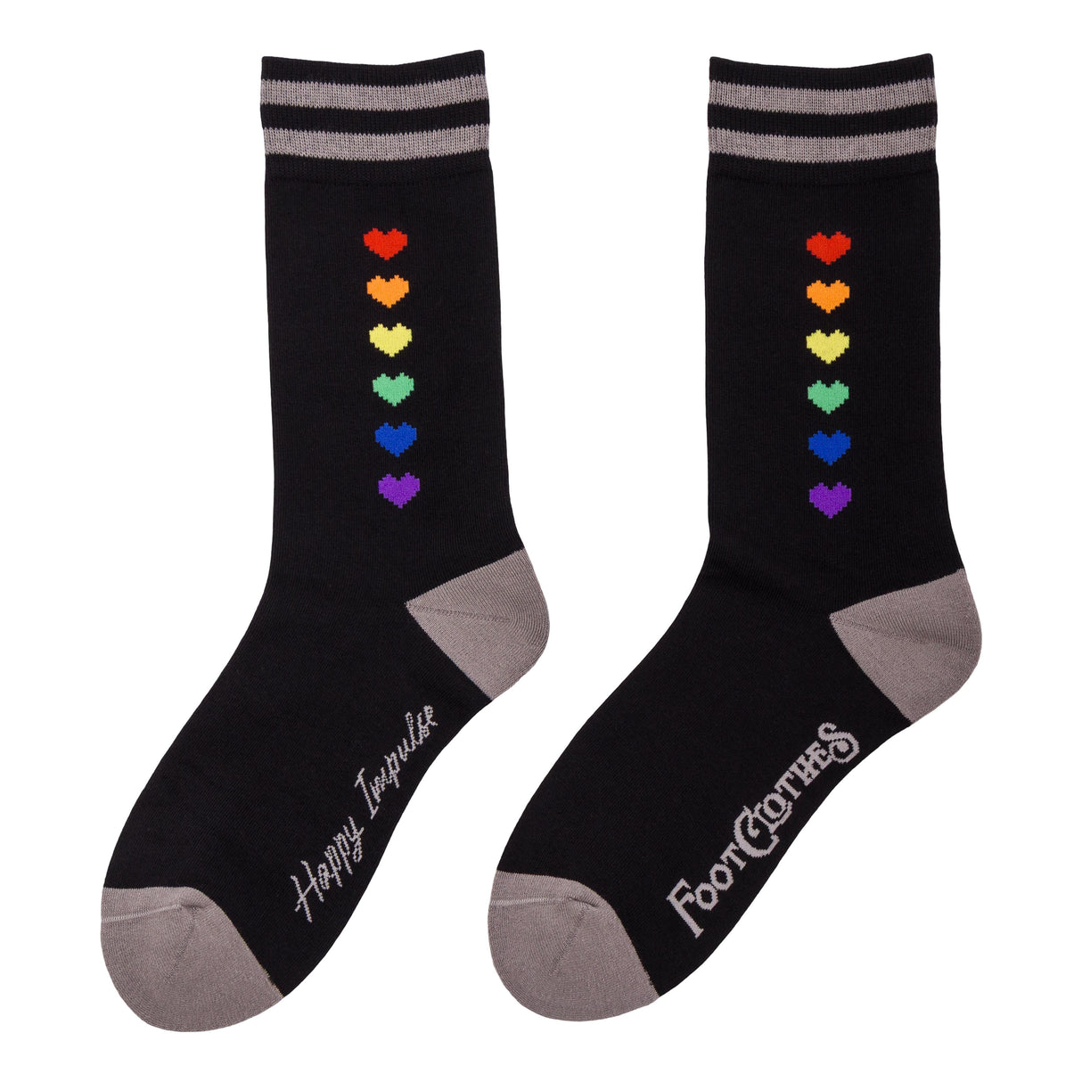 Pride Pixel Hearts Crew Socks from FootClothes