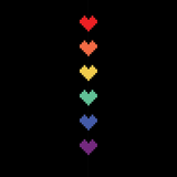 Pride Pixel Hearts Crew Socks from FootClothes