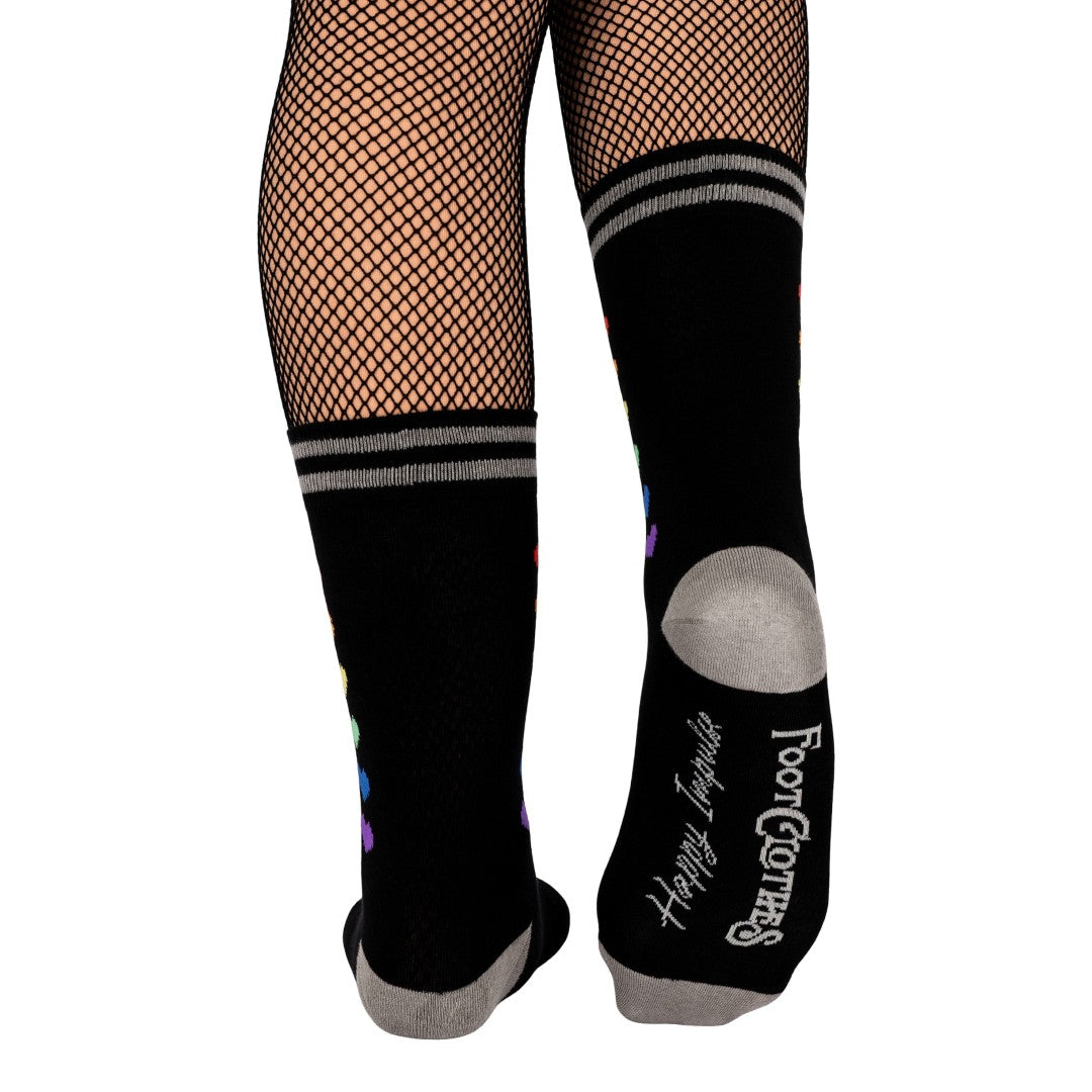 Pride Pixel Hearts Crew Socks from FootClothes
