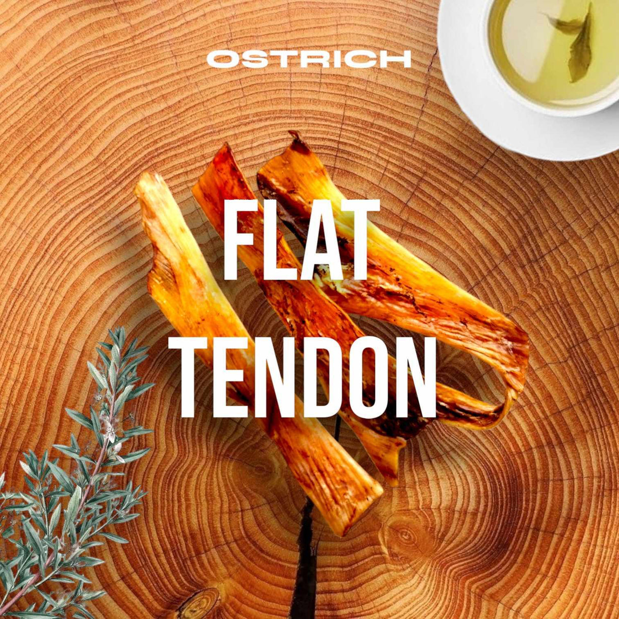 Chewy Ostrich Flat Tendon: Satisfying All-Natural Chew for Dental Health & Gentle Digestion from Savannah Pet Food