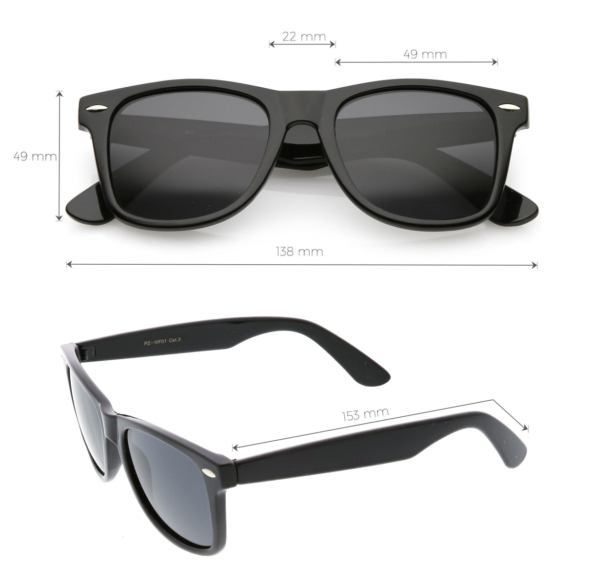 Classic Unisex Polarized Lens Horned Rim Sunglasses A840 from zeroUV