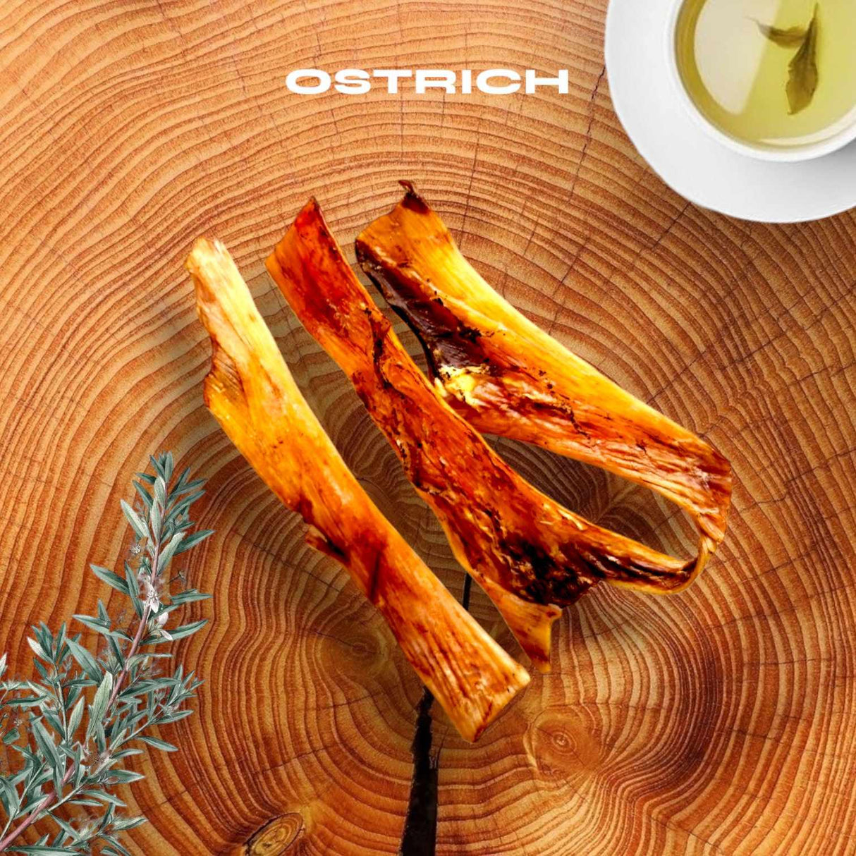 Chewy Ostrich Flat Tendon: Satisfying All-Natural Chew for Dental Health & Gentle Digestion from Savannah Pet Food