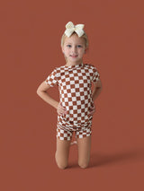 COPPER CHECKERS DREAM SHORT SET from DREAM BIG LITTLE CO