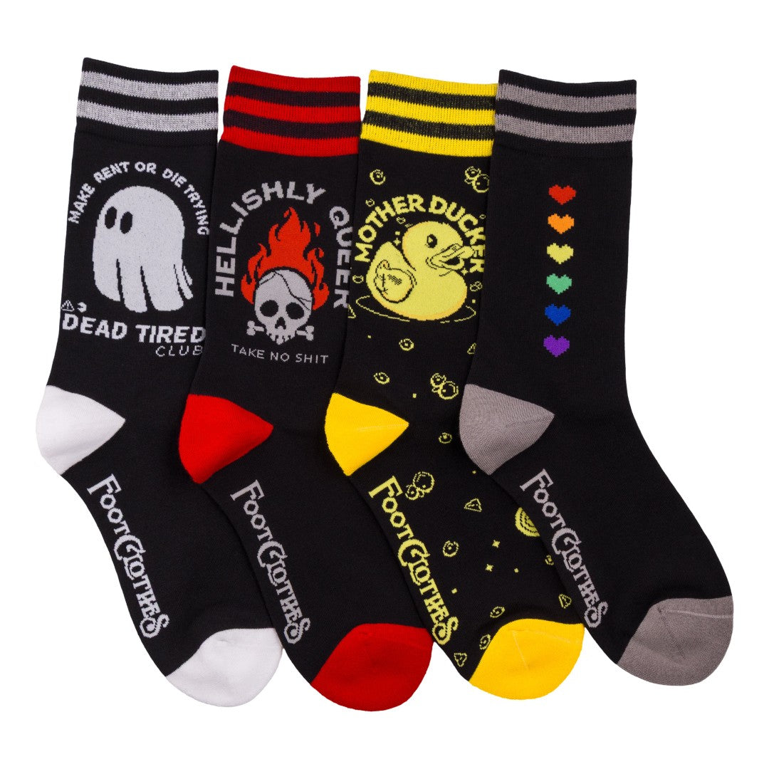 FootClothes x Happy Impulse Crew Sock Pack | 4 Designs from FootClothes