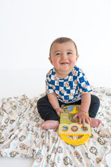 Dream Big Little Co x CoComelon JJ STARRY NIGHT CHECKERS DREAM POCKET TEE from DREAM BIG LITTLE CO