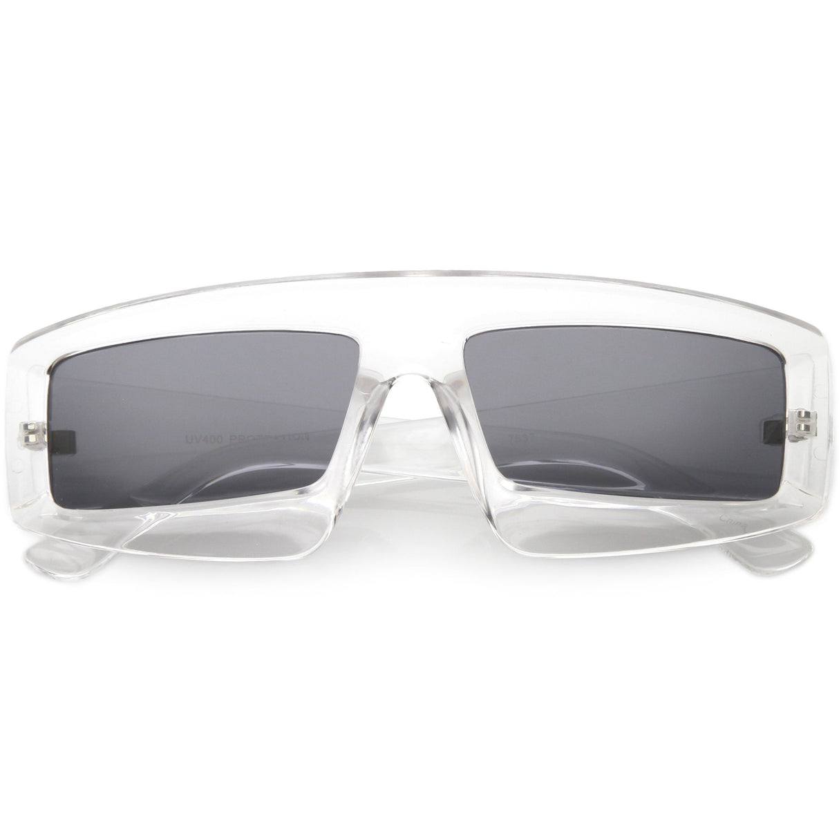 Futuristic Retro Rectangle Block Flat Lens Sunglasses C752 from zeroUV