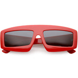 Futuristic Retro Rectangle Block Flat Lens Sunglasses C752 from zeroUV