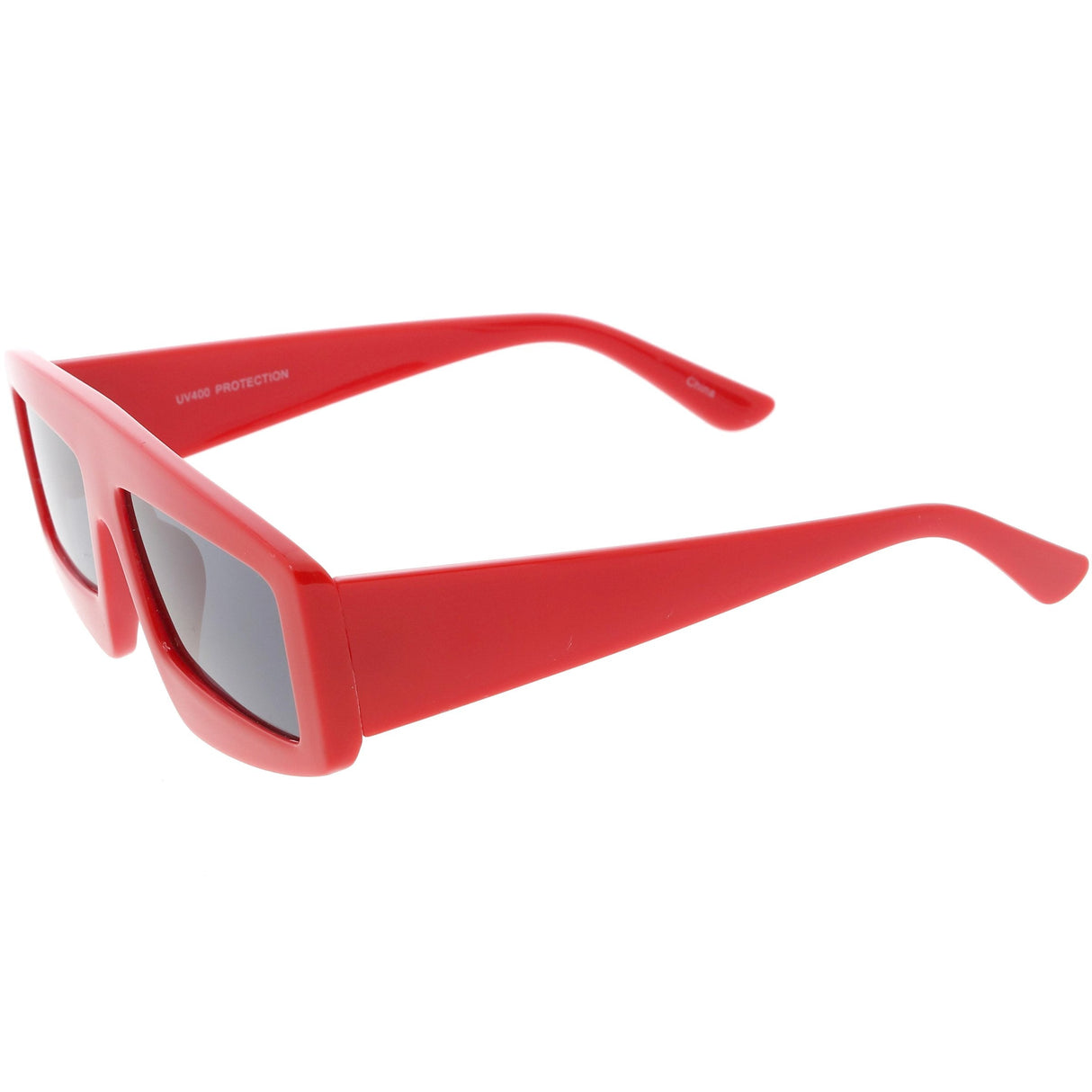 Futuristic Retro Rectangle Block Flat Lens Sunglasses C752 from zeroUV
