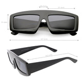 Futuristic Retro Rectangle Block Flat Lens Sunglasses C752 from zeroUV