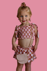 EXCLUSIVE SUNSET BEACH CHECKERS DREAM SMOCKED SKORT SET from DREAM BIG LITTLE CO