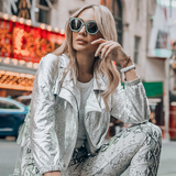 Women's Trendy Star Rhinestone Horned Rim Sunglasses C579 from zeroUV