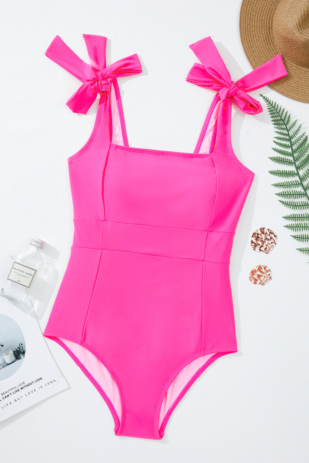 Astrid Square Neck Knotted Shoulder Open Back  Swimsuit from Threaded Pear