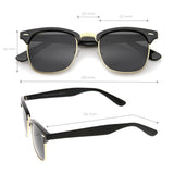 Indie Half Frame Horned Rim Polarized Lens Sunglasses 2936 from zeroUV