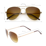 Medium Classic Retro Metal Frame Aviator Sunglasses 53mm 1372 from zeroUV
