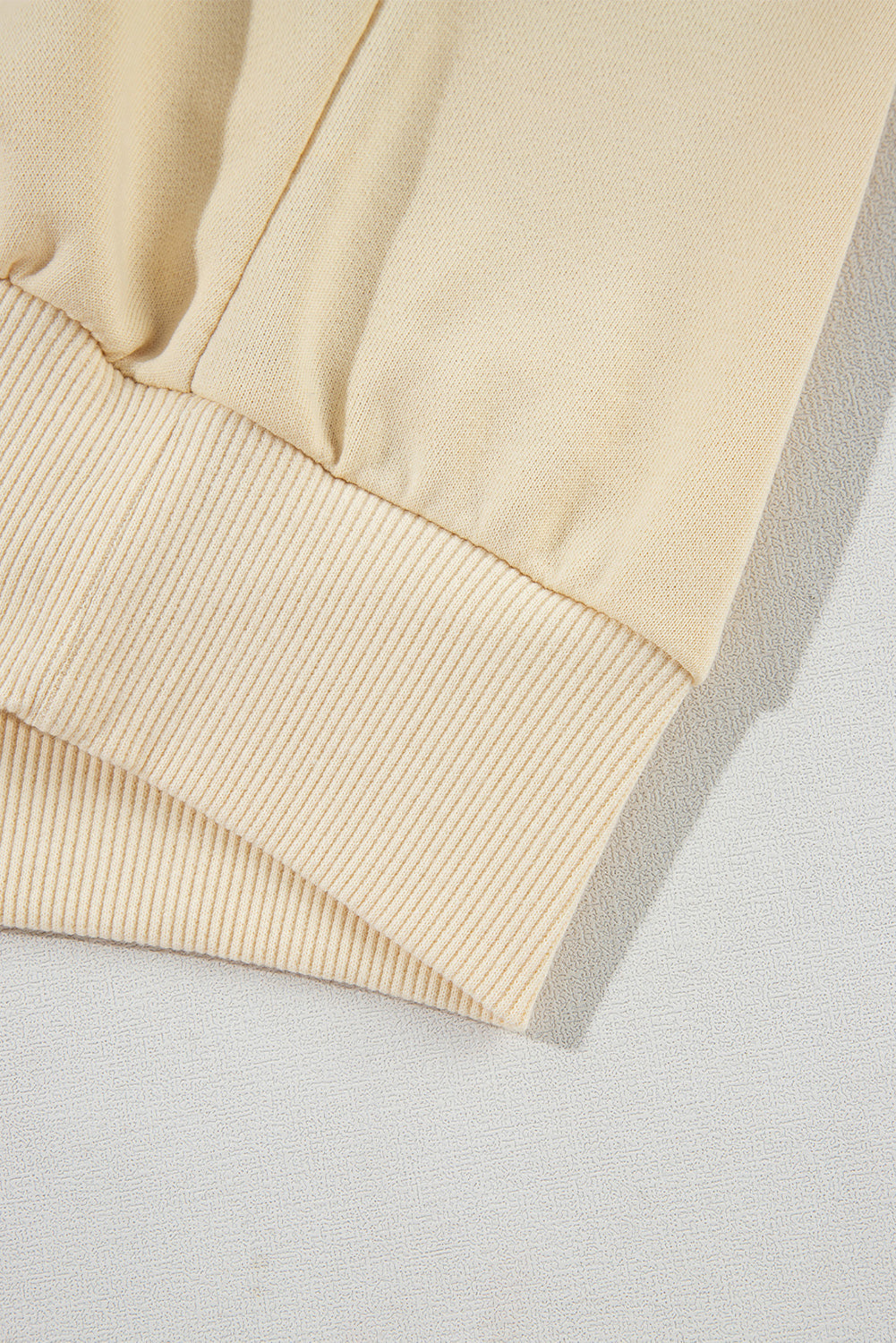 Beige Buttoned Sleeve Dropped Shoulder Sweatshirt from MsDressly