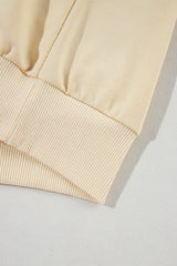 Beige Buttoned Sleeve Dropped Shoulder Sweatshirt from MsDressly