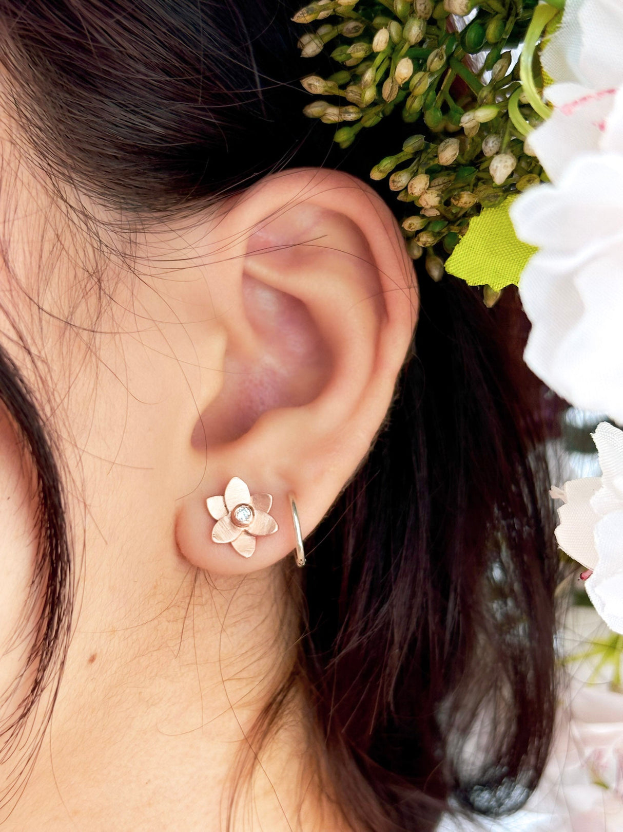 Petite Floral Stud Earrings from Ash & Rose