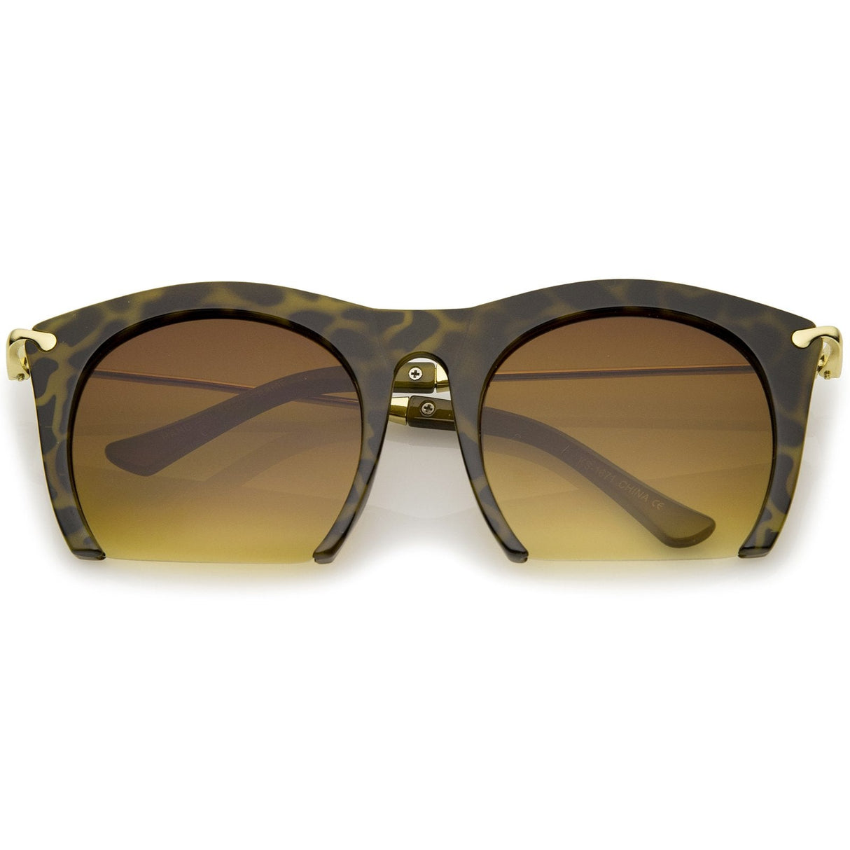 Trendy Women's Fashion Half Frame Cat Eye Sunglasses 9651 from zeroUV