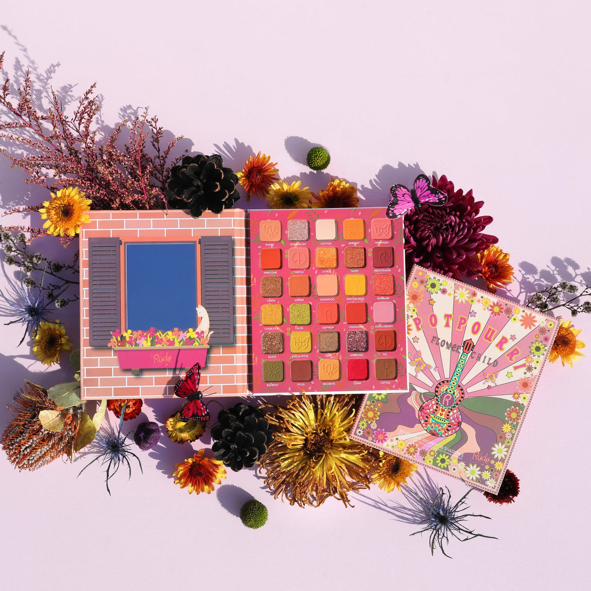 Flower Child 30 Pressed Pigment & Shadows - Potpourri from Rude Cosmetics
