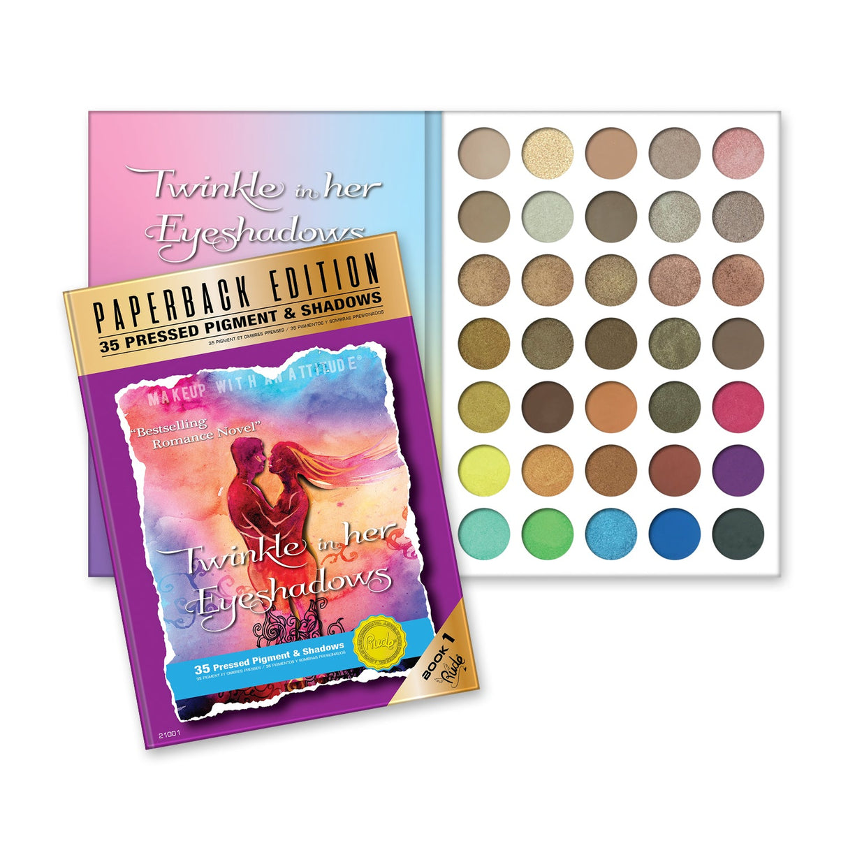 Twinkle In Her Eyeshadows Eyeshadow Palette - Paperback Edition from Rude Cosmetics