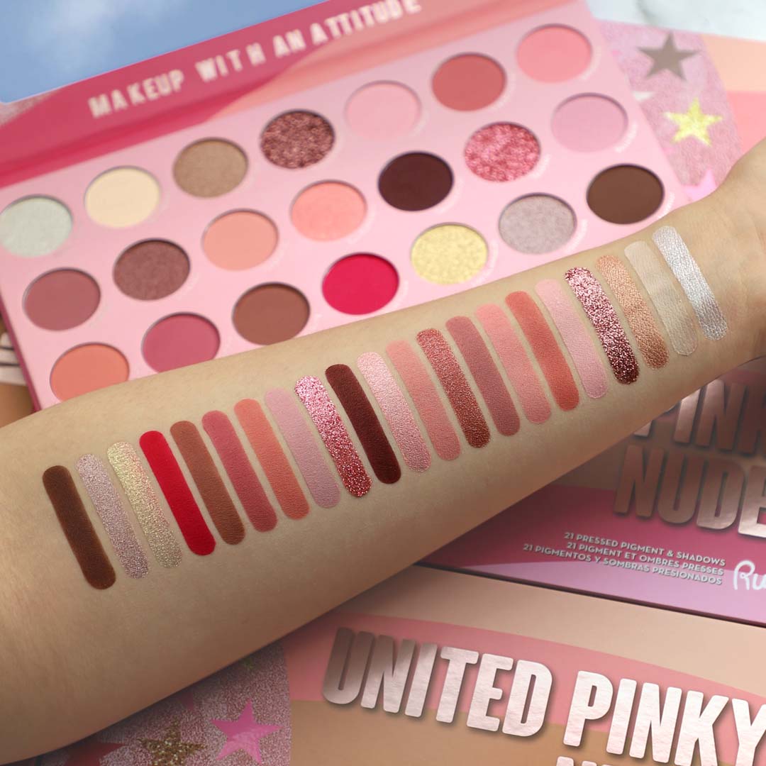 United Pinky Nudes - 21 Pressed Pigment & Shadows Palette from Rude Cosmetics