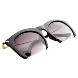 Trendy Women's Fashion Half Frame Cat Eye Sunglasses 9651 from zeroUV