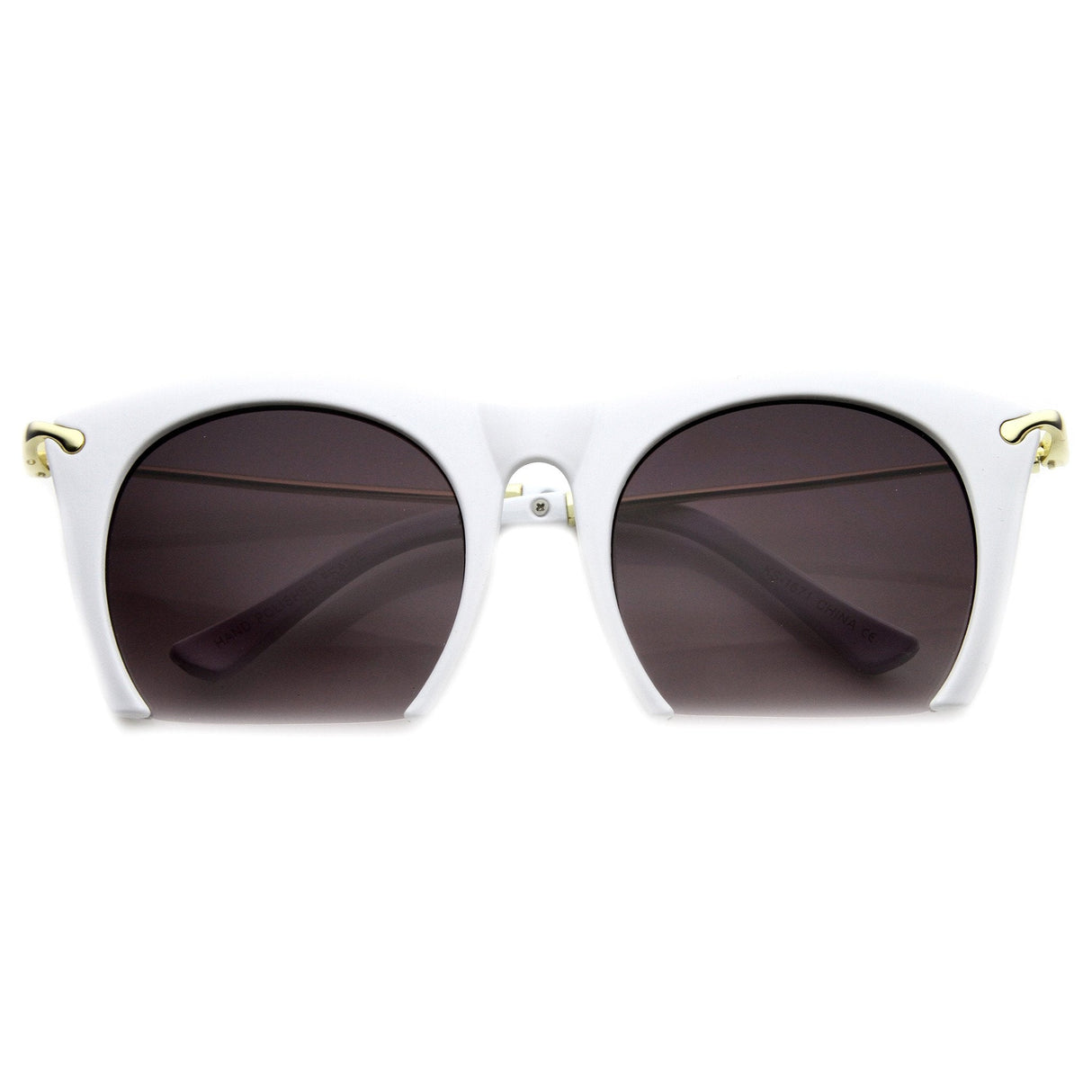 Trendy Women's Fashion Half Frame Cat Eye Sunglasses 9651 from zeroUV
