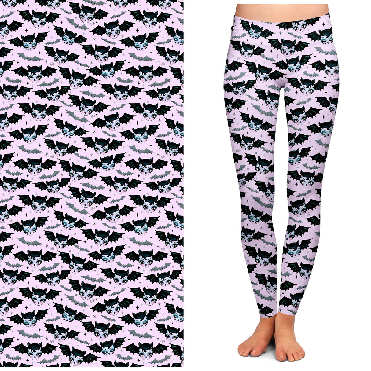 Battylicious Leggings by Miss Fluff x Lipstick & Chrome PINK From Quirks!