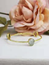 Three Stone Bangle Bracelet (size XS) from Ash & Rose
