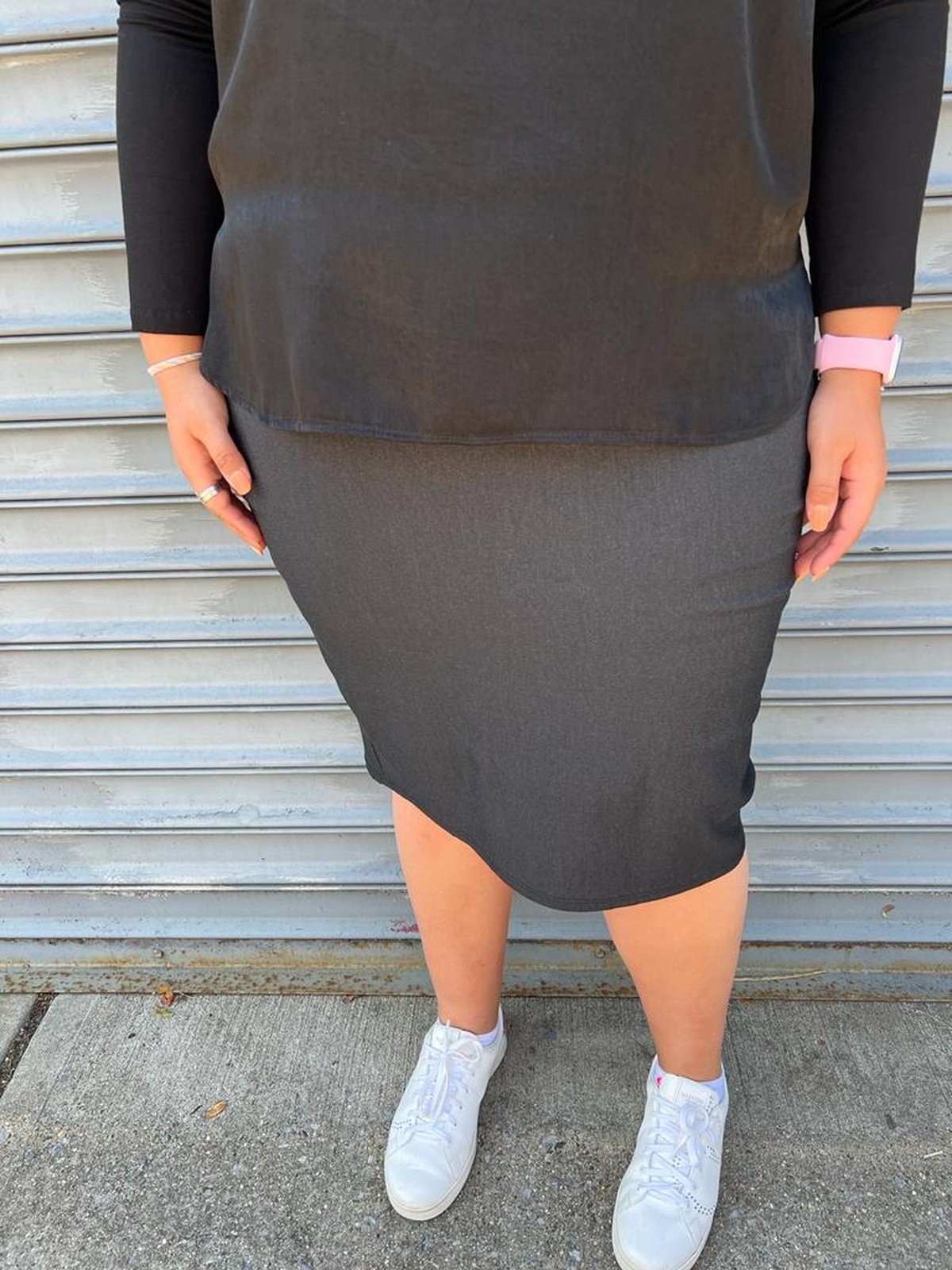 Not So Denim Skirt From Drama NYC Plus