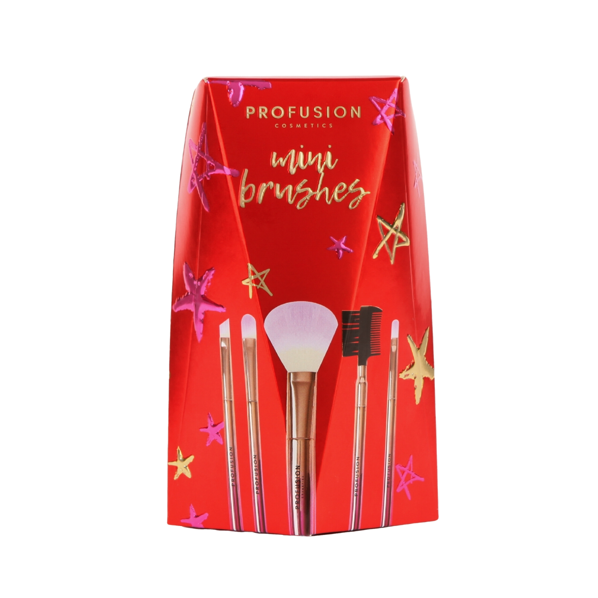 Crimson Mini Brushes – 5-Piece Mini Brush Set from Profusion Cosmetics
