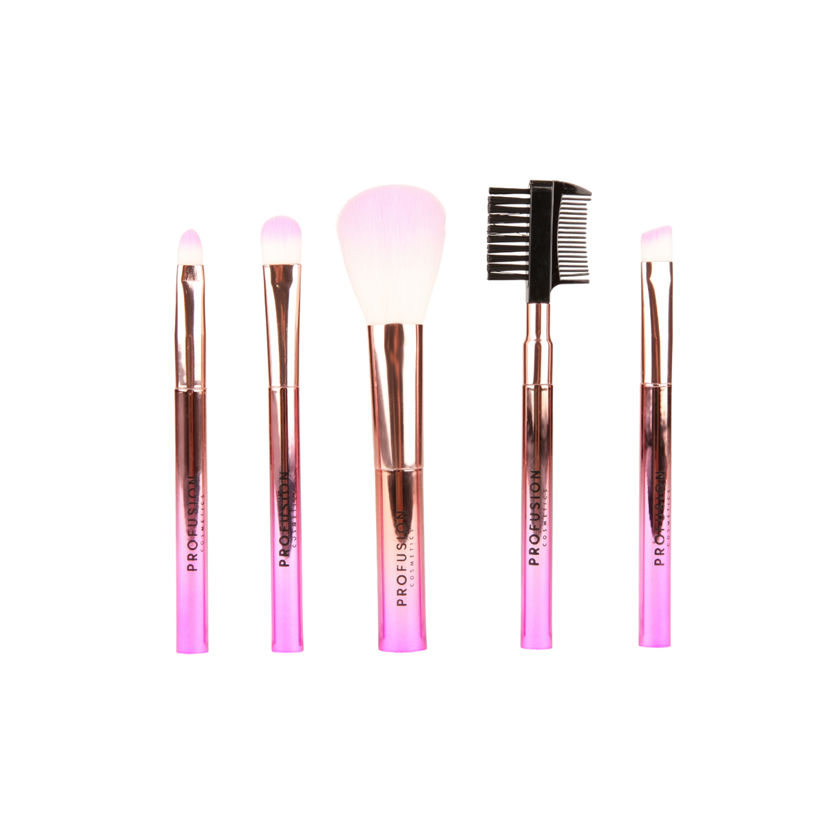 Crimson Mini Brushes – 5-Piece Mini Brush Set from Profusion Cosmetics
