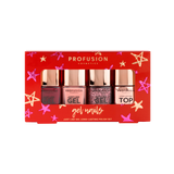 Crimson Gel Nails – 4-Piece Nail Polish Set with Top Coat from Profusion Cosmetics
