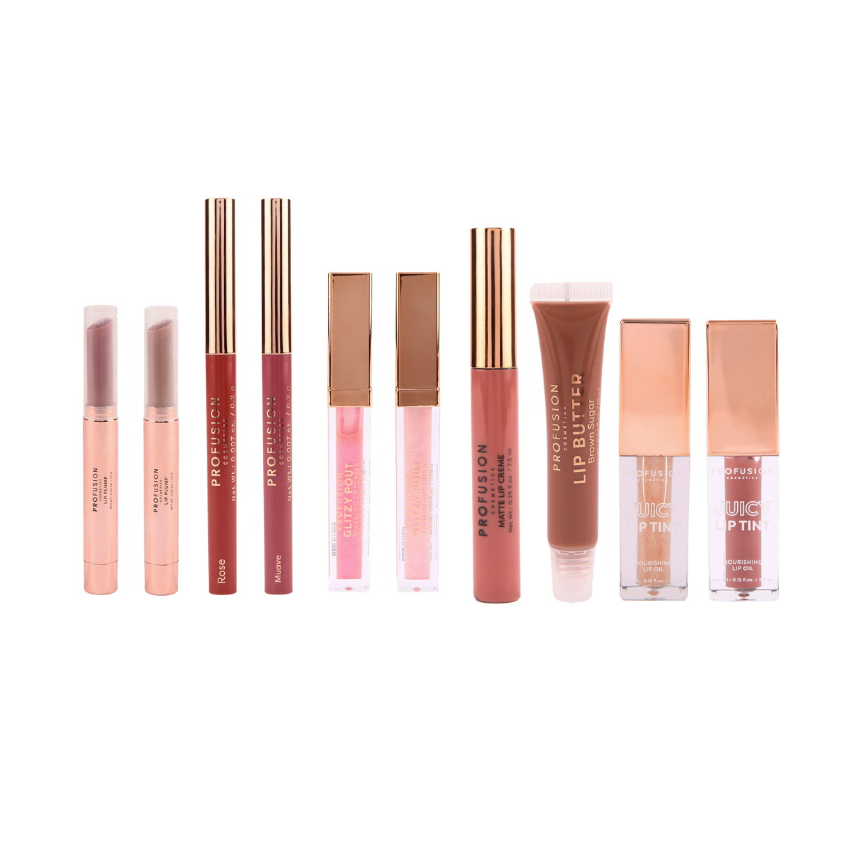 Crimson Festive Lips – 10-Piece Lip Collection from Profusion Cosmetics