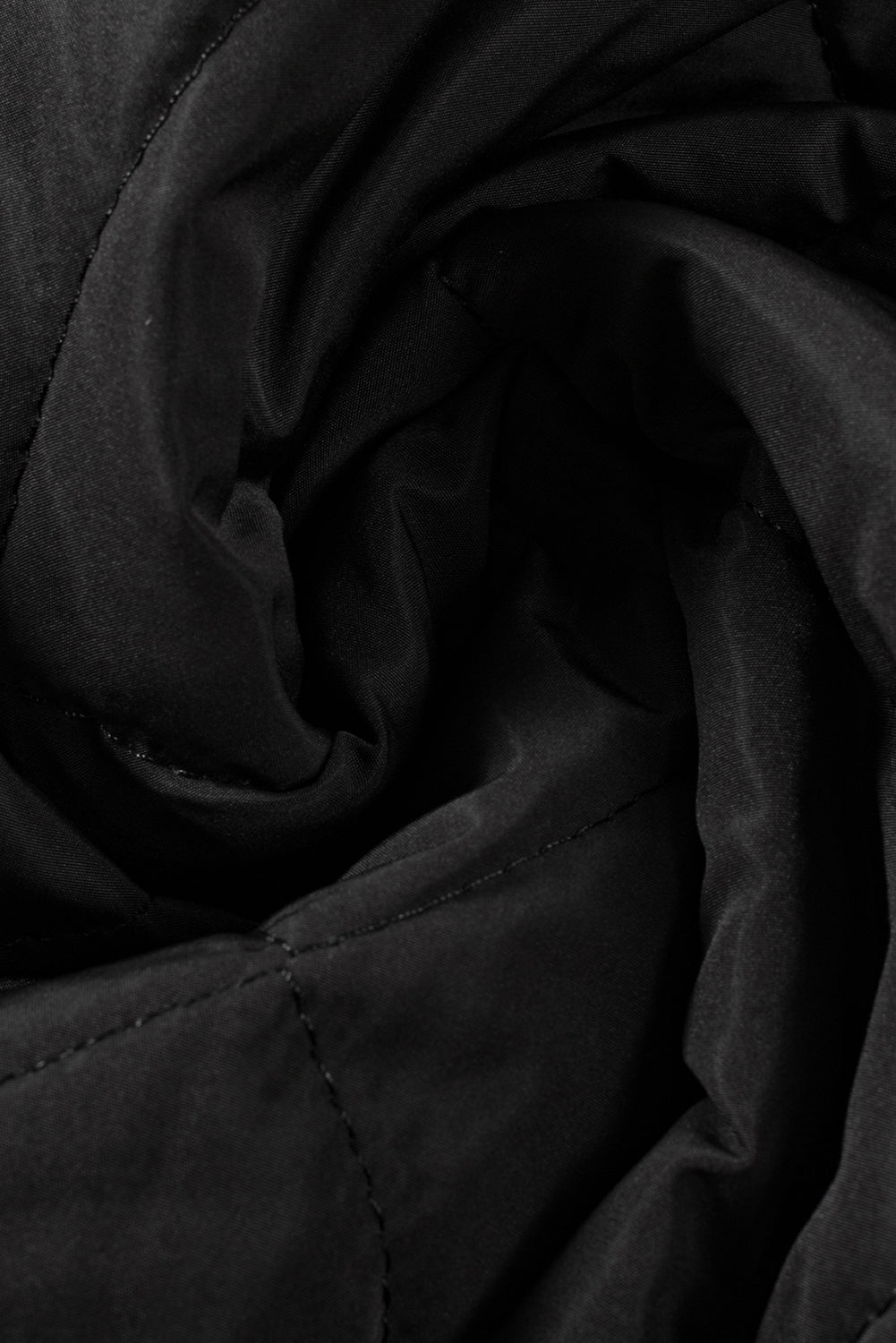Black Fleece Lined Quilted Zip up Vest Coat From MsDressly