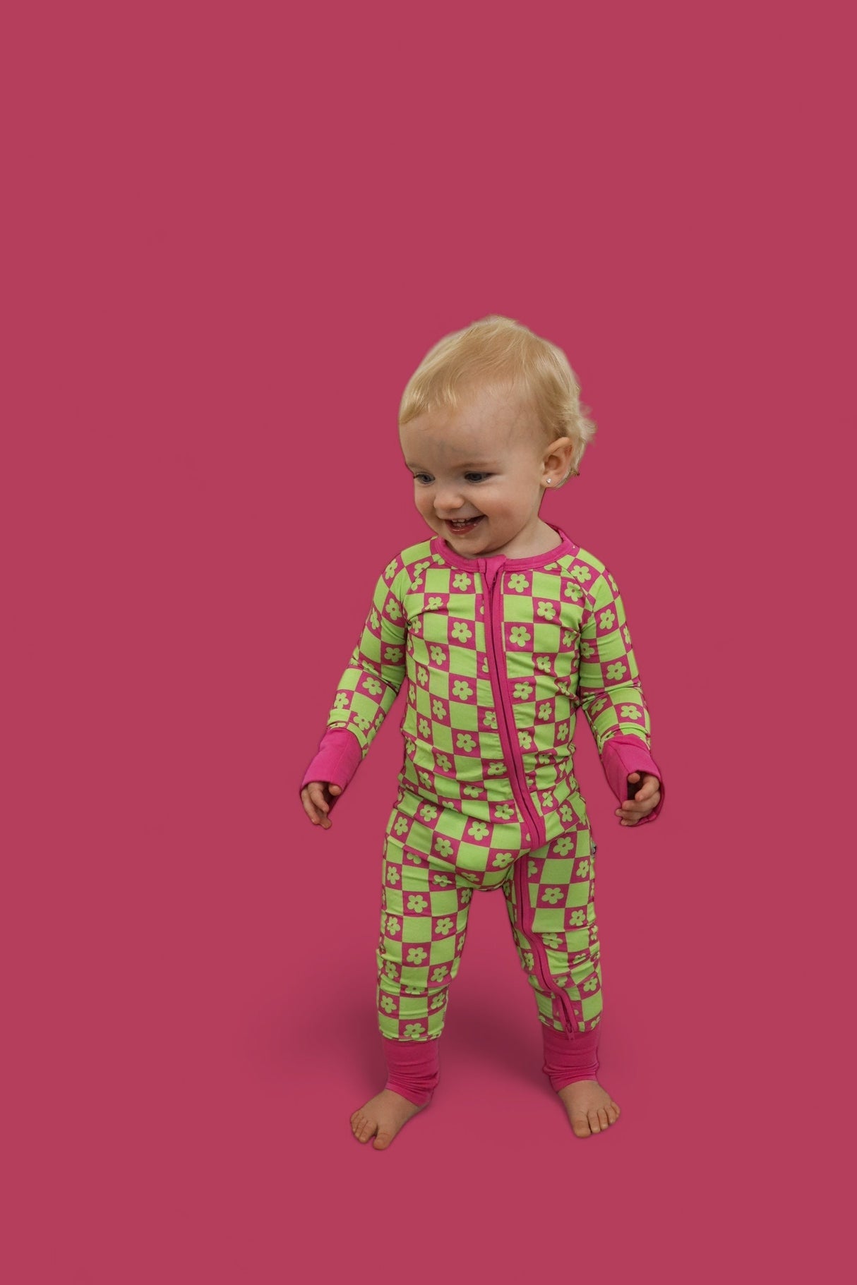 WILD DAISY CHECKERS DREAM ROMPER from DREAM BIG LITTLE CO