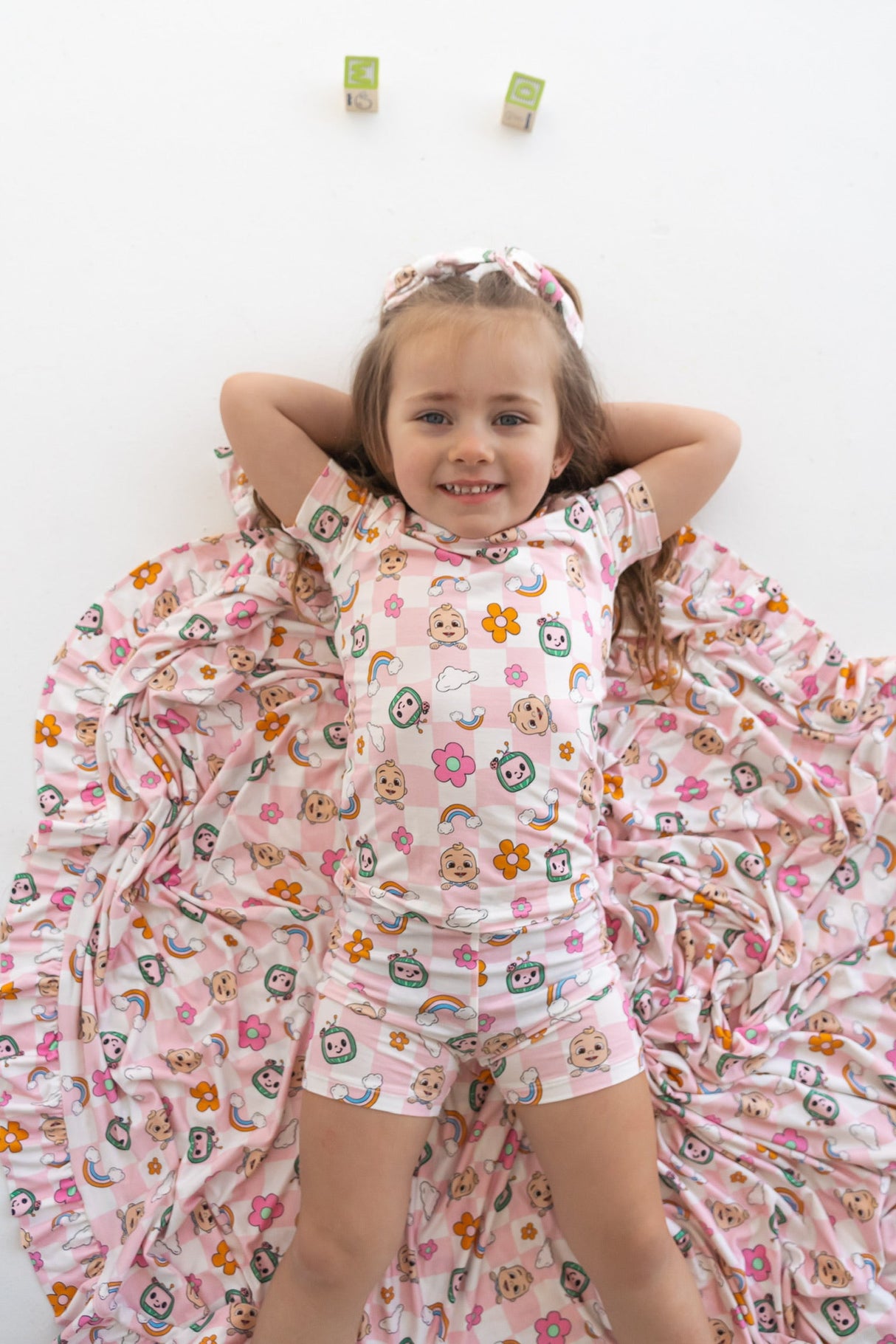 Dream Big Little Co x CoComelon JJ RAINBOW CHECKERS DREAM BOW HAIR CLIPS from DREAM BIG LITTLE CO