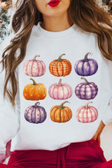 Beige Thanksgiving Halloween Pumpkin Graphic Pullover Sweatshirt from MsDressly