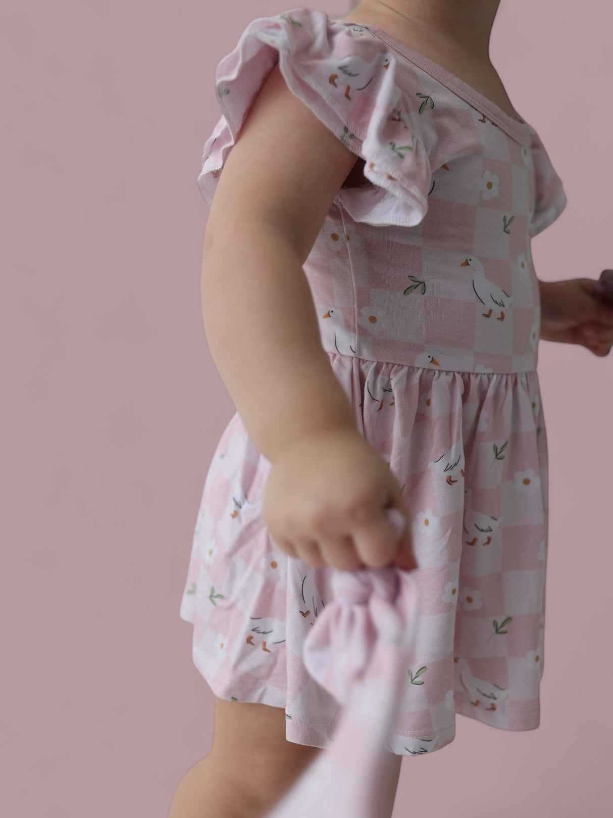 EXCLUSIVE DUCKS AND DAISIES DREAM CAP SLEEVE BODYSUIT DRESS from DREAM BIG LITTLE CO