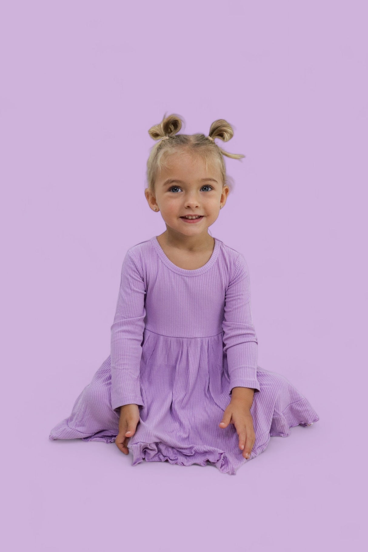 AMETHYST RIB DREAM RUFFLE DRESS from DREAM BIG LITTLE CO