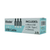 3 foot 3-in-1 charger Compact - Pack of 12 from Mila Lifestyle Accessories