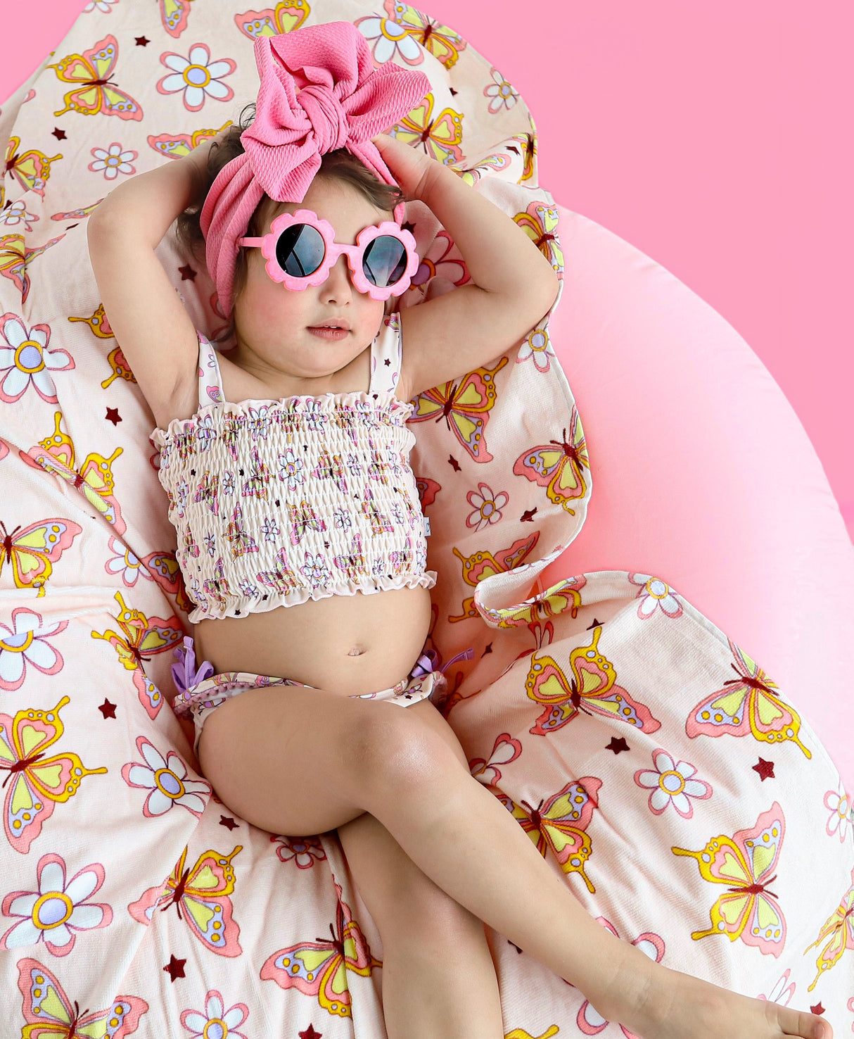 BLOSSOMIN’ BUTTERFLY DREAM SMOCKED TANKINI TWO PIECE SWIM SUIT from DREAM BIG LITTLE CO