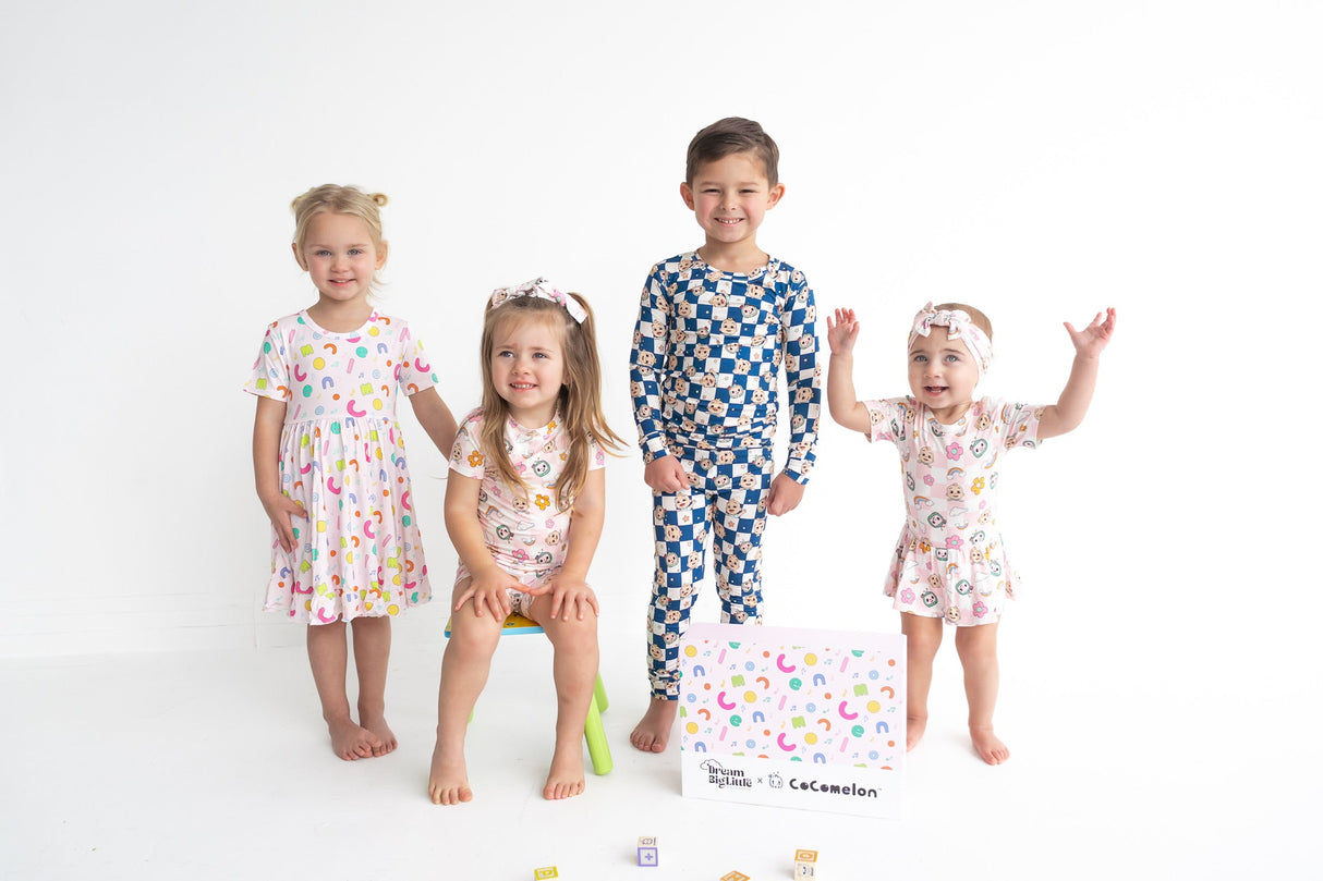 Dream Big Little Co x CoComelon JJ RAINBOW CHECKERS DREAM SHORT SET from DREAM BIG LITTLE CO
