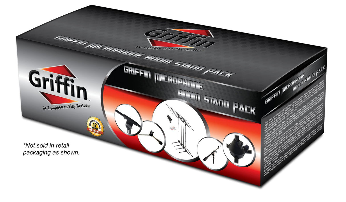 GRIFFIN Microphone Boom Stand (Pack of 6) with XLR Cables & Mic Clip - Telescopic Arm Tripod Legs for Studio Recording Accessories, Singing Karaoke from GeekStands