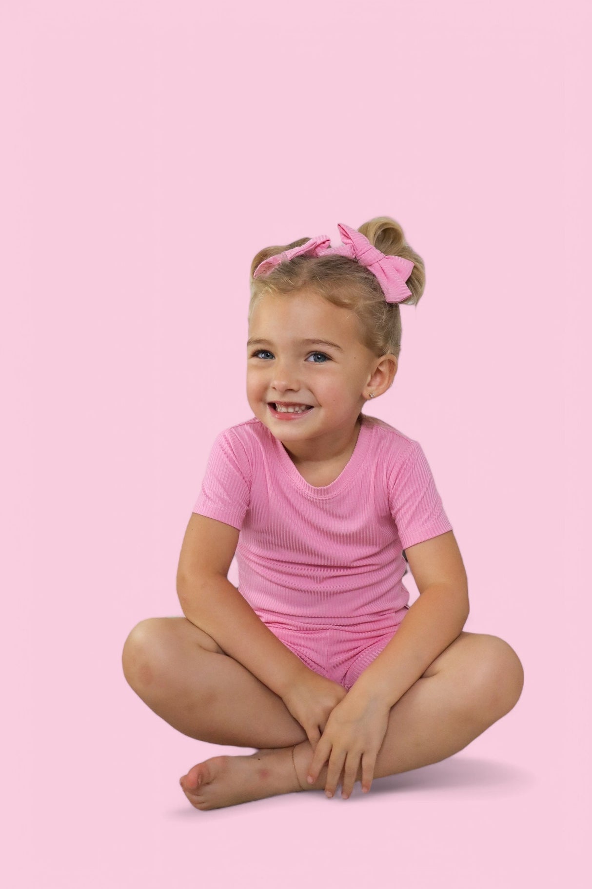 BELLA PINK RIB DREAM SHORT SET from DREAM BIG LITTLE CO
