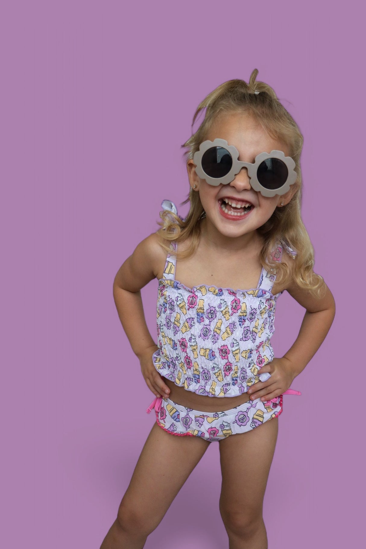 SWEET SUMMER DREAM SMOCKED TANKINI TWO PIECE SWIM SUIT from DREAM BIG LITTLE CO