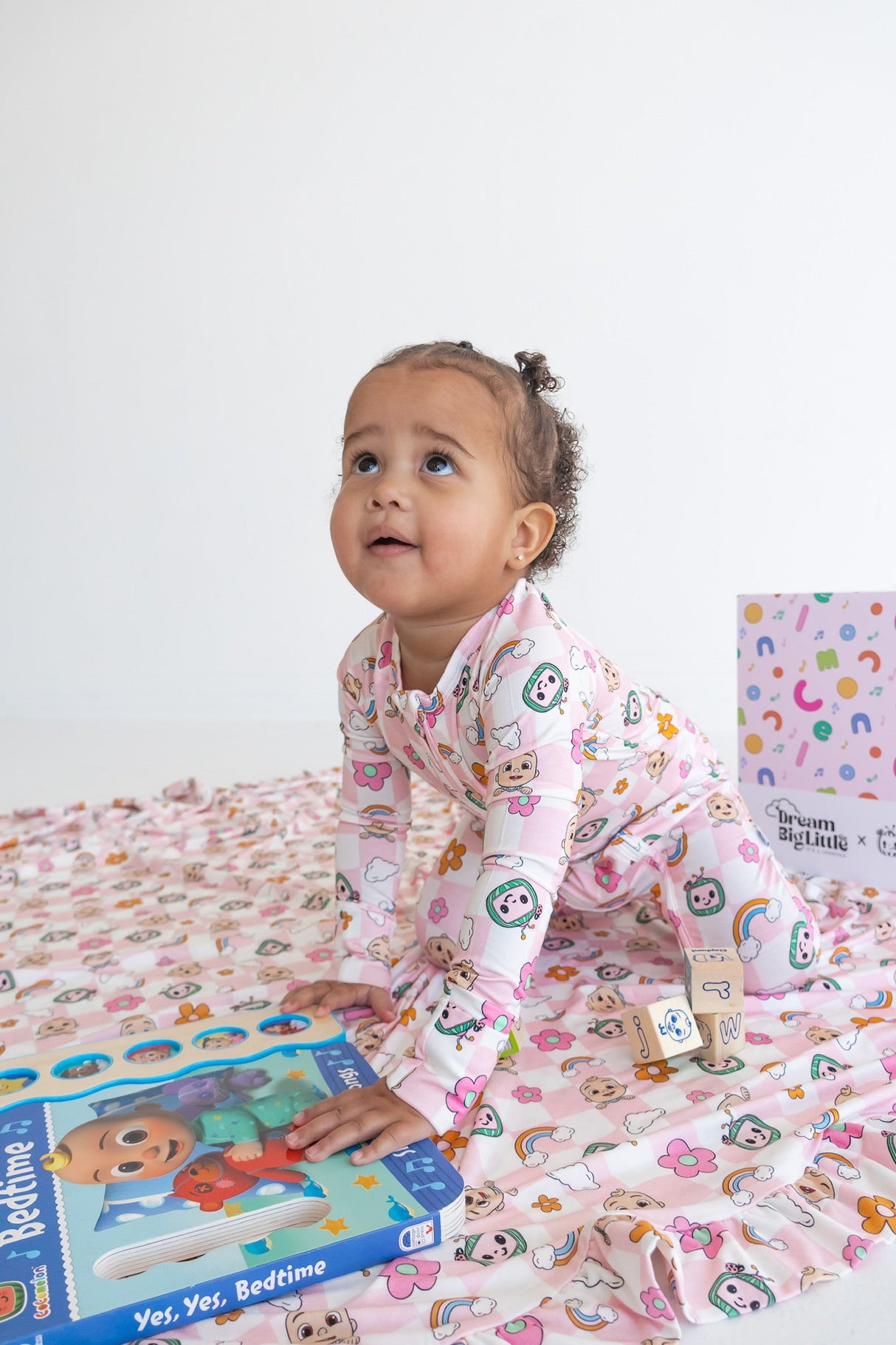 Dream Big Little Co x CoComelon JJ RAINBOW CHECKERS DREAM ROMPER from DREAM BIG LITTLE CO